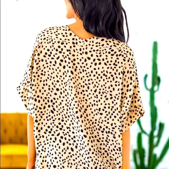 Size Small!  New! Animal print v neck tunic top. - Picture 2 of 2